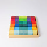 GRIMM'S square, 36 cubes, rainbow (Rainbow Mosaic) - playhao - Toy Shop Singapore