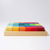 GRIMM'S square, 36 cubes, rainbow (Rainbow Mosaic) - playhao - Toy Shop Singapore