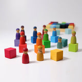 GRIMM'S square, 36 cubes, rainbow (Rainbow Mosaic) - playhao - Toy Shop Singapore