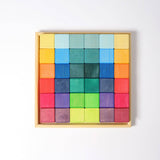 GRIMM'S square, 36 cubes, rainbow (Rainbow Mosaic) - playhao - Toy Shop Singapore