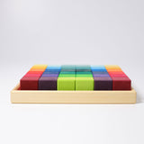 GRIMM'S square, 36 cubes, rainbow (Rainbow Mosaic) - playhao - Toy Shop Singapore