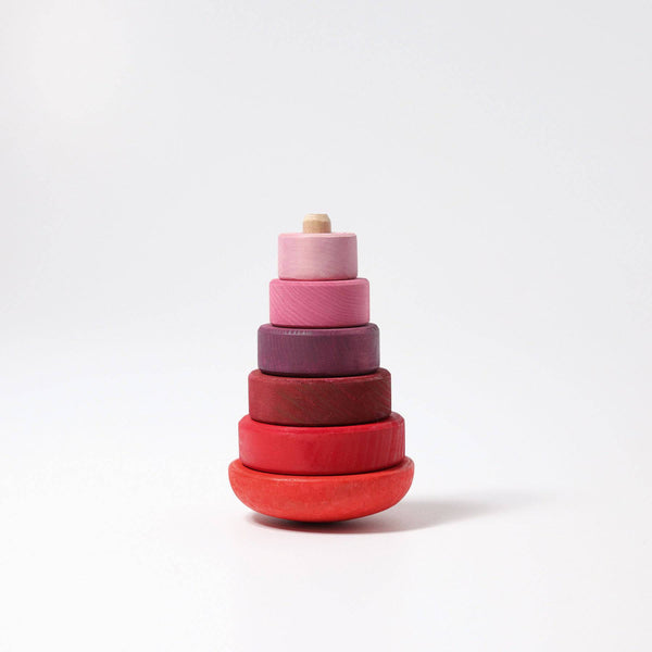 GRIMM'S wobbly stacking tower, pink (*) - playhao - Toy Shop Singapore