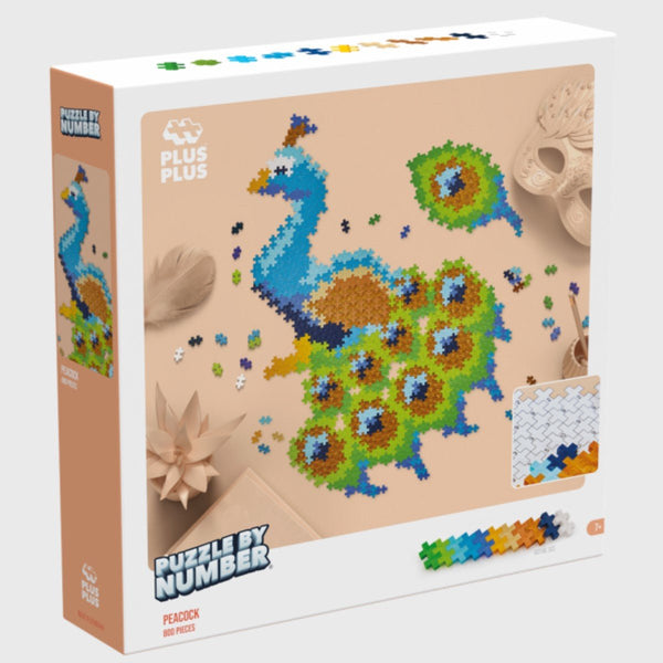 PLUS - PLUS Puzzle By Number Peacock 800pcs - playhao - Toy Shop Singapore