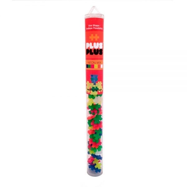 PLUS - PLUS Tube Neon Mix - 100pcs - playhao - Toy Shop Singapore