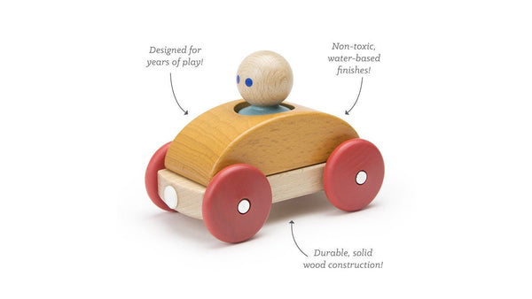 TEGU Magnetic Racer Building Blocks (3 Piece), Orange - playhao - Toy Shop Singapore